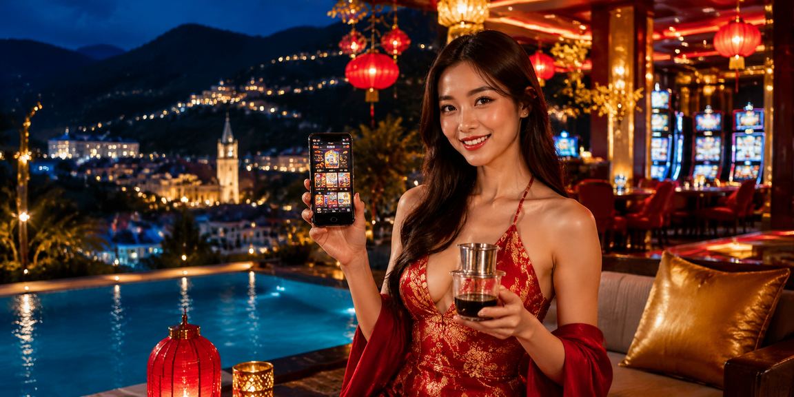 Người dùng tại Sapa mở ứng dụng xem kèo trên điện thoại bên cửa sổ núi